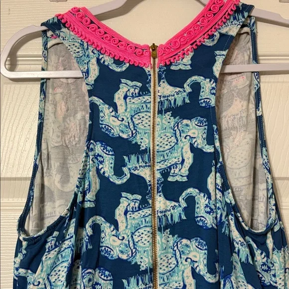Lilly Pulitzer Blue and Pink Elephant Print Dress - Picture 9 of 10